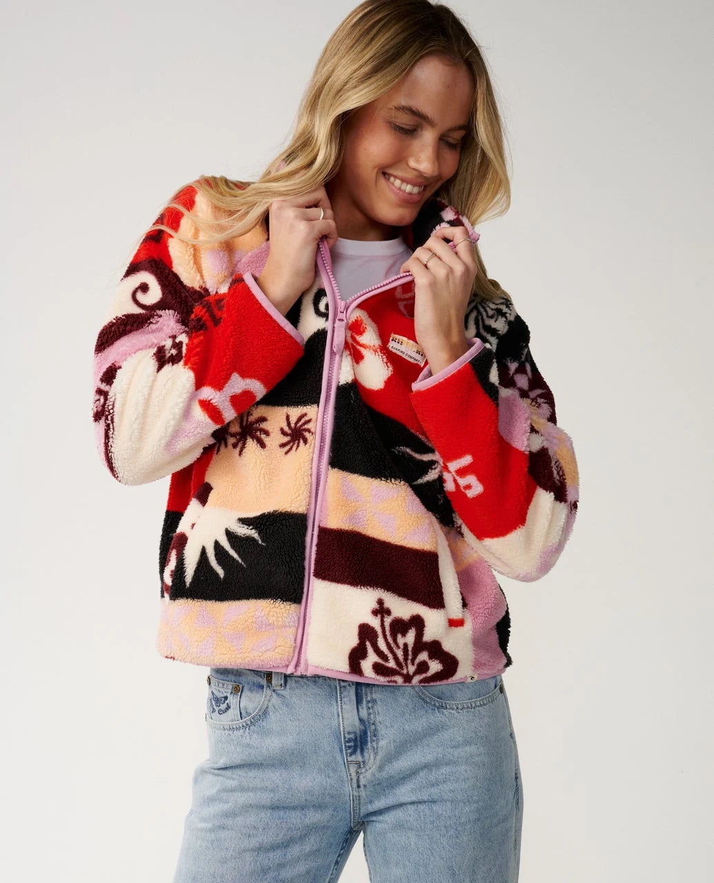 Rip Curl Party Wave Allover Zip Polar Fleece
