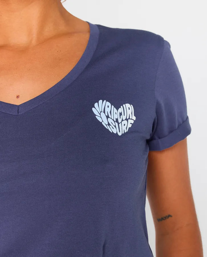 Rip Curl Heart V Neck T-Shirt