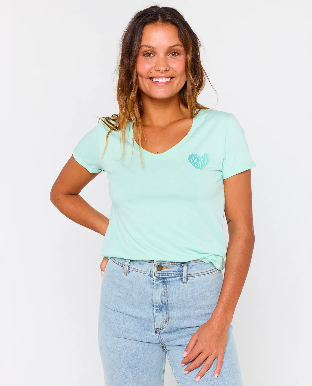 Rip Curl Heart V Neck T-Shirt