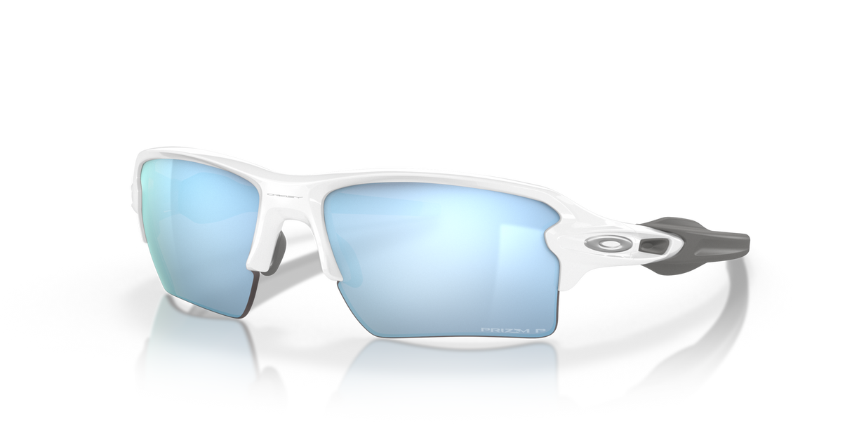 Oakley Flak 2.0 XL - Polished White Frame with Prizm Deep Water Polarized Lens