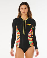 Rip Curl G-Bomb 1.5 Long Sleeve Front Zip Spring Suit - Neon Waves