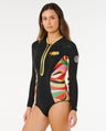Rip Curl G-Bomb 1.5 Long Sleeve Front Zip Spring Suit - Neon Waves