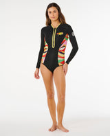 Rip Curl G-Bomb 1.5 Long Sleeve Front Zip Spring Suit - Neon Waves