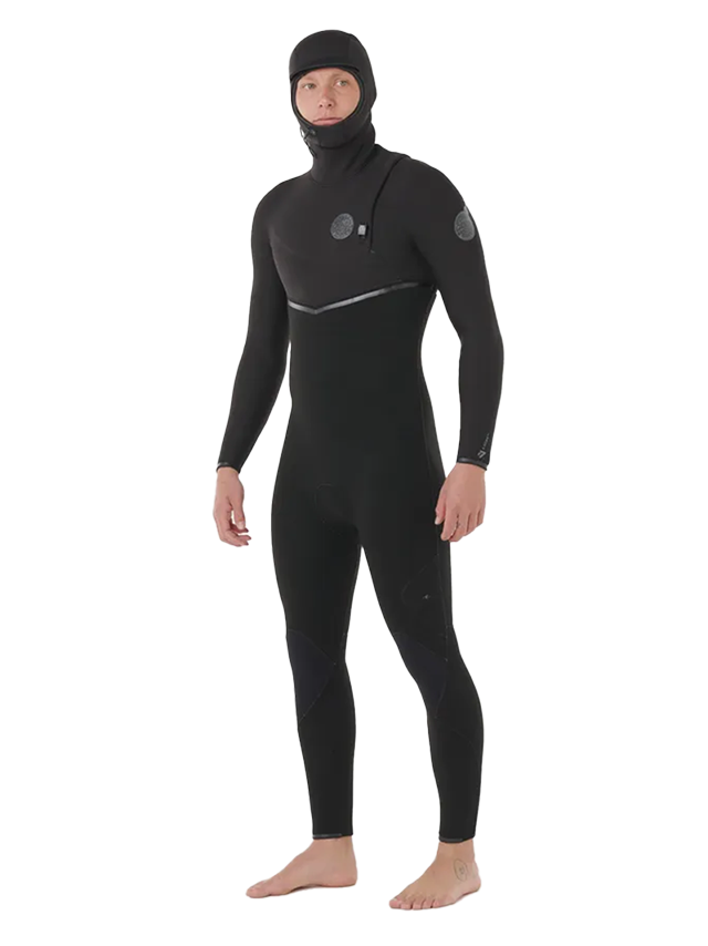 Rip Curl Mens E Bomb 5/4 Zip Free Hooded Wetsuit