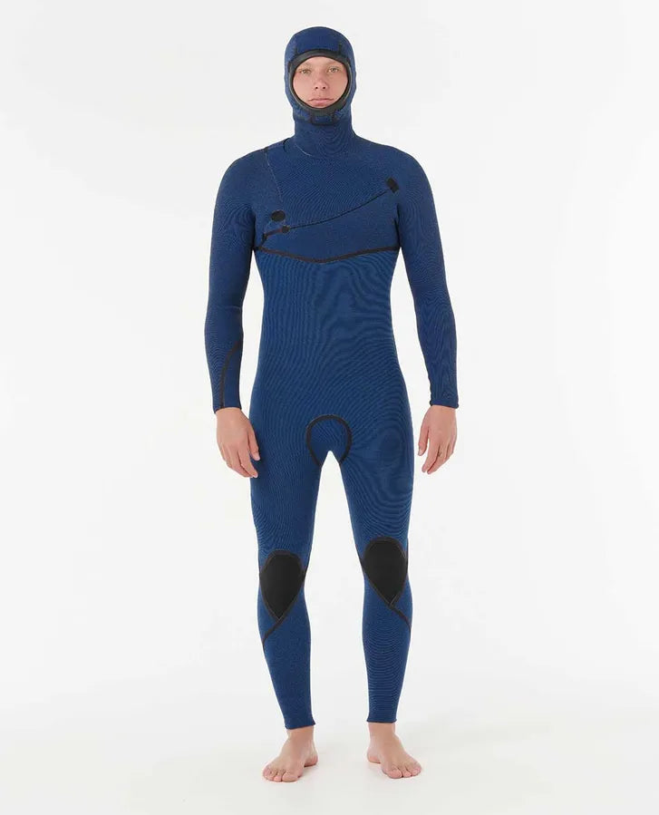 Rip Curl Mens E Bomb 5/4 Zip Free Hooded Wetsuit