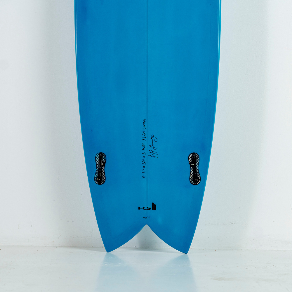 Circle One Heritage Keel Twin Fish Surfboard - Sky Blue