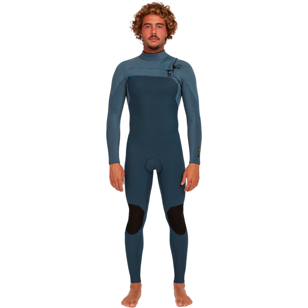 O'Neill Mens Hyperfreak 4/3+ Chest Zip Wetsuit - Dark Orien/Copen Blue