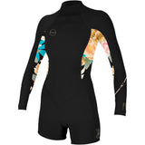 O'Neill Womens Bahia 2/1 Back Zip Spring Suit - Black/Mikah Floral/Black
