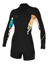 O'Neill Womens Bahia 2/1 Back Zip Spring Suit - Black/Mikah Floral/Black