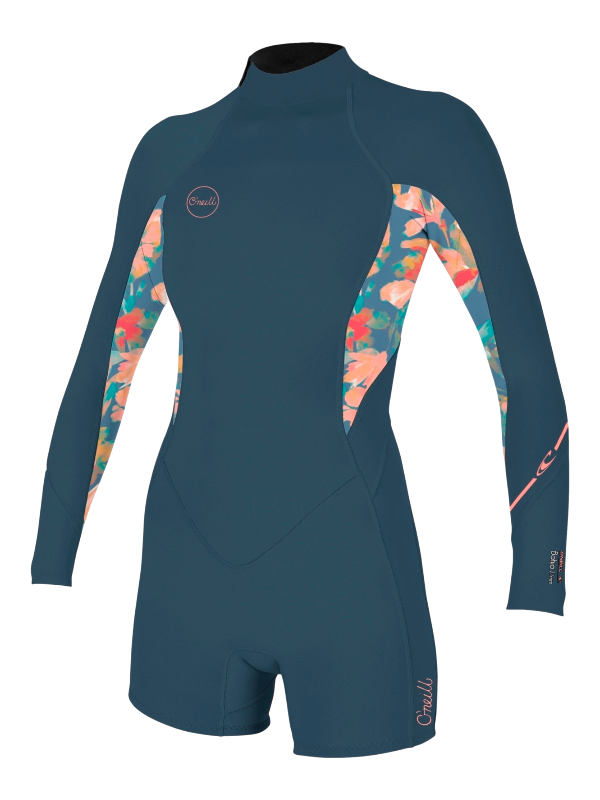 O'Neill Womens Bahia 2/1 Back Zip Spring Suit - Copenblu/Painted Tropics/Copenblu