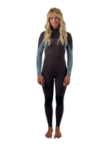 O'Neill Womens Hyperfreak 4/3+ Chest Zip Wetsuit - Arabica/Tradewinds