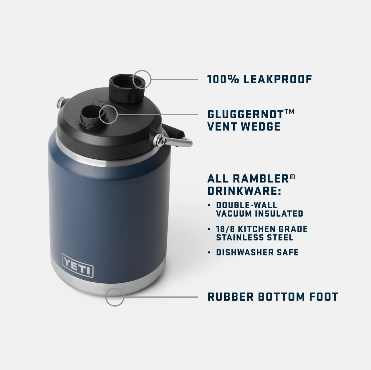 YETI Rambler One Gallon Jug-Drinkware, Cool Boxes & Accessories-troggs.com