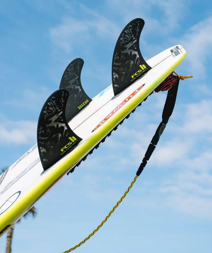 FCS 2 Filipe Toledo PG Accelerator Thruster Fins - Black/Acid