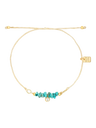 Pura Vida Dainty Turquoise Gold Charm Bracelet