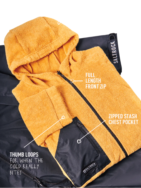 Saltrock 3 in 1 Recycled Changing Robe - Black/Yellow