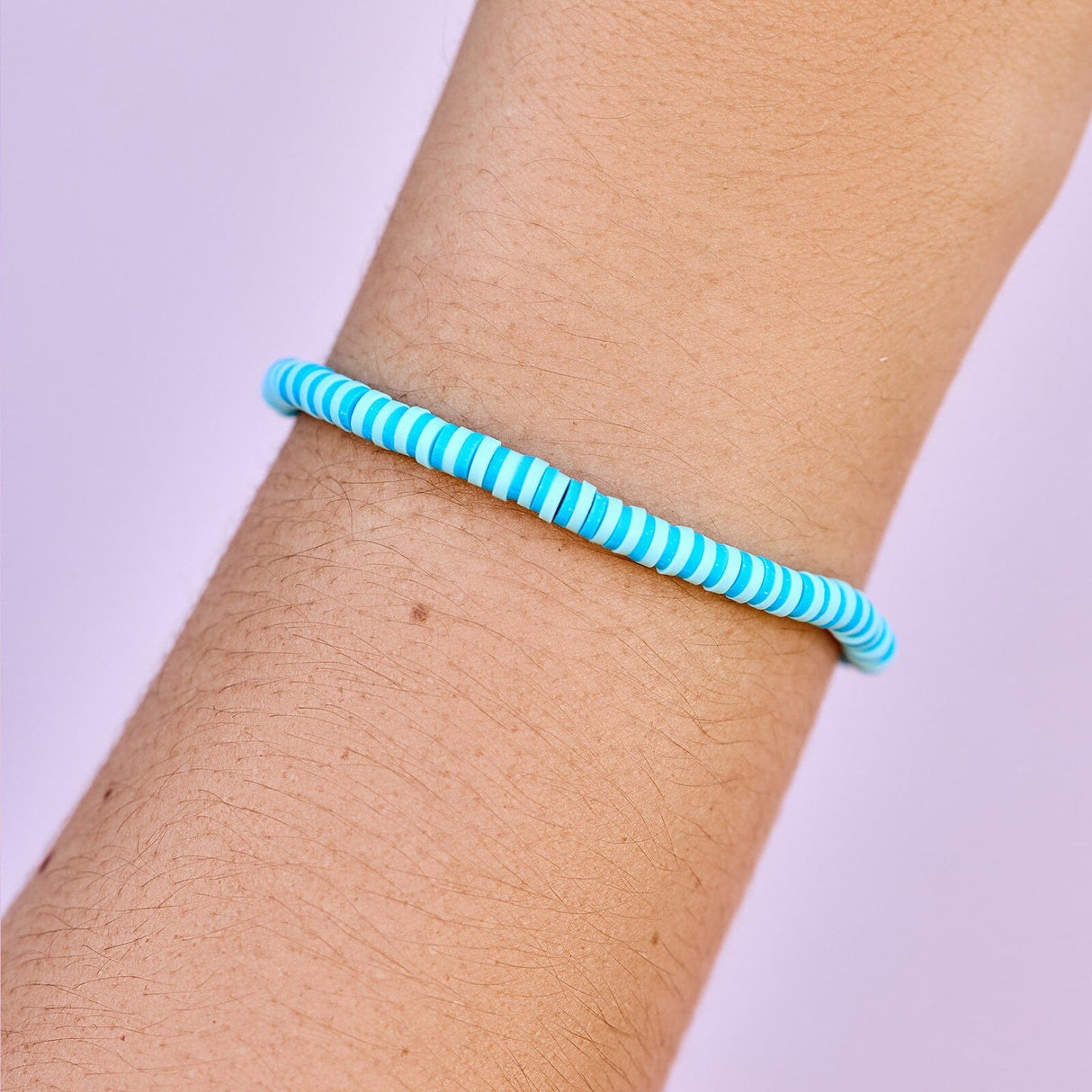 Pura Vida Canal Blues Seascape Vinyl Disc Stretch Bracelet