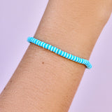 Pura Vida Canal Blues Seascape Vinyl Disc Stretch Bracelet