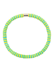 Pura Vida Sunbleached Aqua Seascape Vinyl Disc Stretch Bracelet