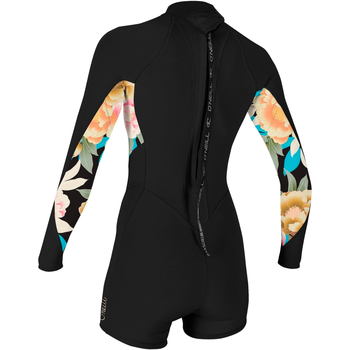 O'Neill Womens Bahia 2/1 Back Zip Spring Suit - Black/Mikah Floral/Black