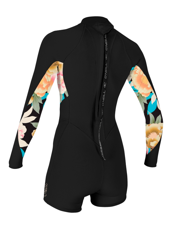 O'Neill Womens Bahia 2/1 Back Zip Spring Suit - Black/Mikah Floral/Black