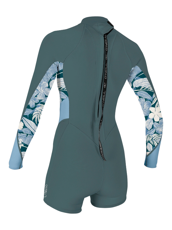O'Neill Womens Bahia 2/1 Back Zip Spring Suit - Shade/Palmento Tropics/Fade Denim