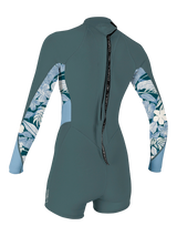 O'Neill Womens Bahia 2/1 Back Zip Spring Suit - Shade/Palmento Tropics/Fade Denim