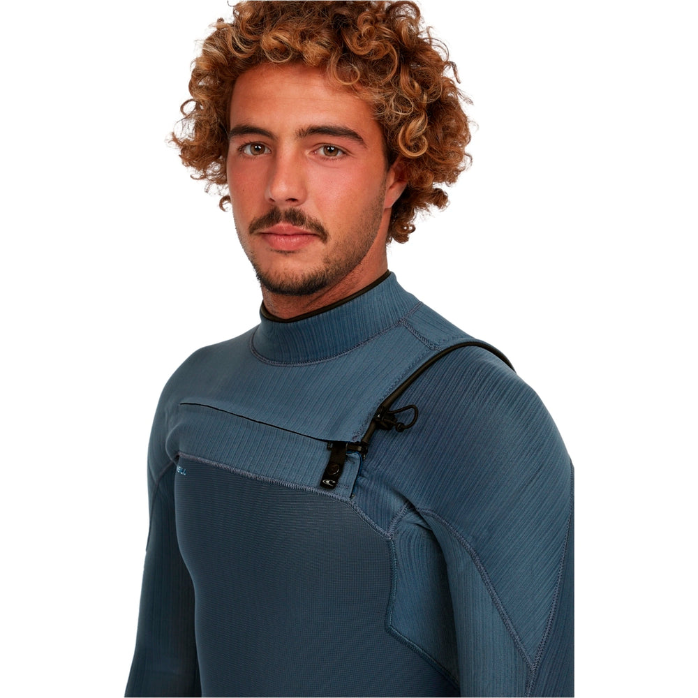O'Neill Mens Hyperfreak 4/3+ Chest Zip Wetsuit - Dark Orien/Copen Blue