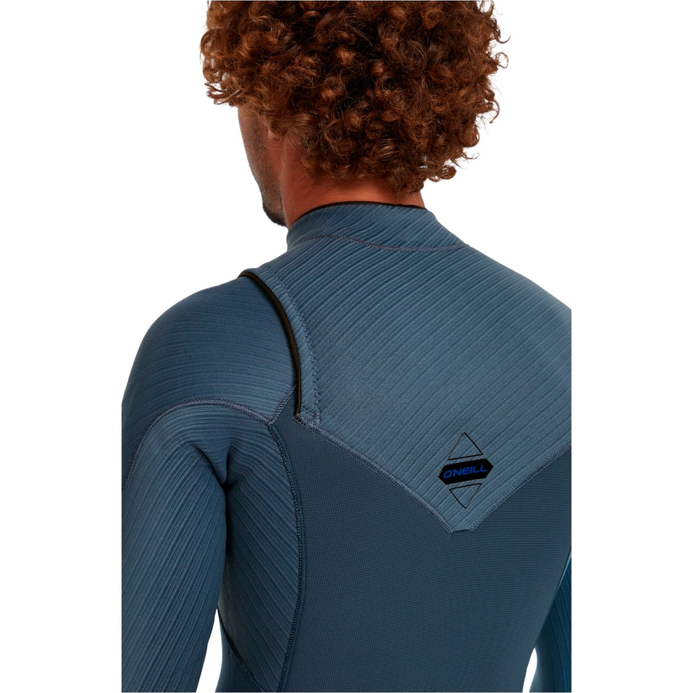 O'Neill Mens Hyperfreak 4/3+ Chest Zip Wetsuit - Dark Orien/Copen Blue