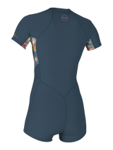 O'Neill Womens Bahia 2/1 Front Zip Shorty - Copenblu/Painted Tropics/Copenblu