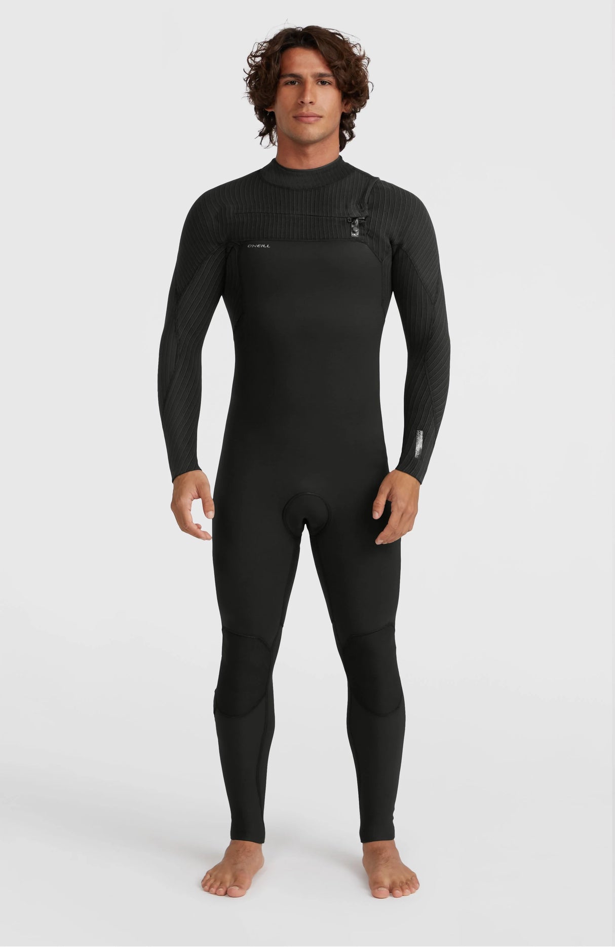 O'Neill Mens Hyperfreak 4/3+ Chest Zip Wetsuit - Black/Black
