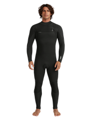 O'Neill Mens Hyperfreak 4/3+ Chest Zip Wetsuit - Black/Black