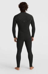 O'Neill Mens Hyperfreak 4/3+ Chest Zip Wetsuit - Black/Black
