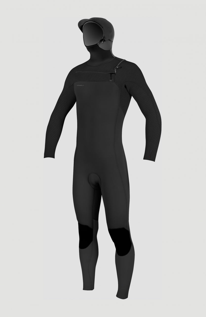 O'Neill Mens Hyperfreak 5/4+ Hooded Wetsuit - Black