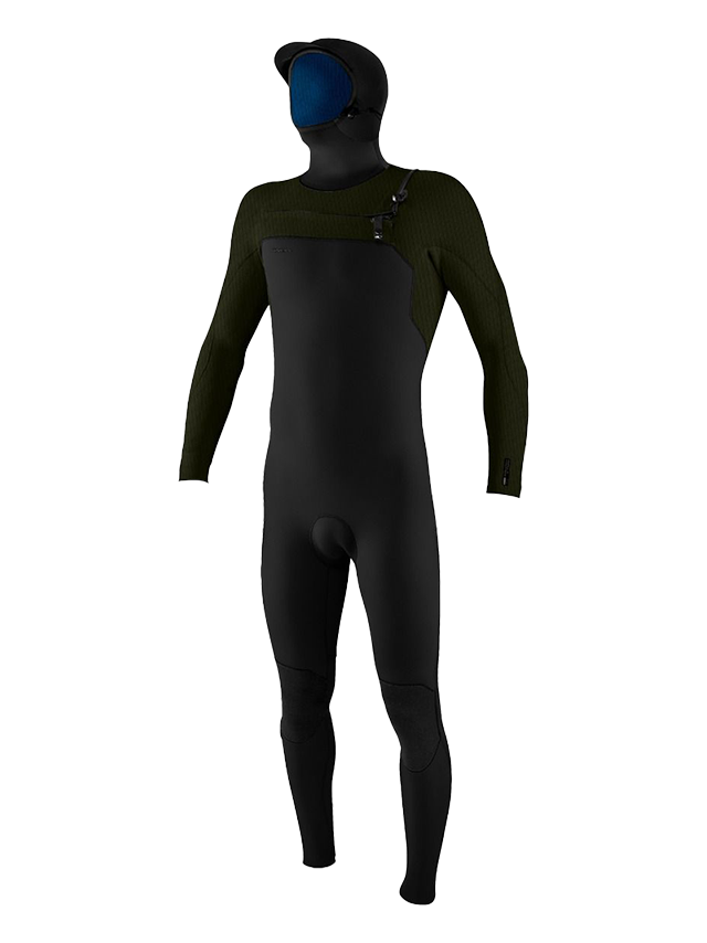 O'Neill Mens Hyperfreak 5/4+ Hooded Wetsuit - Black/Ranger