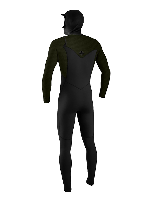 O'Neill Mens Hyperfreak 5/4+ Hooded Wetsuit - Black/Ranger