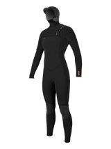 O'Neill Womens Hyperfreak 5/4+ Hooded Chest Zip Wetsuit - Black