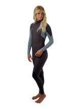 O'Neill Womens Hyperfreak 4/3+ Chest Zip Wetsuit - Arabica/Tradewinds