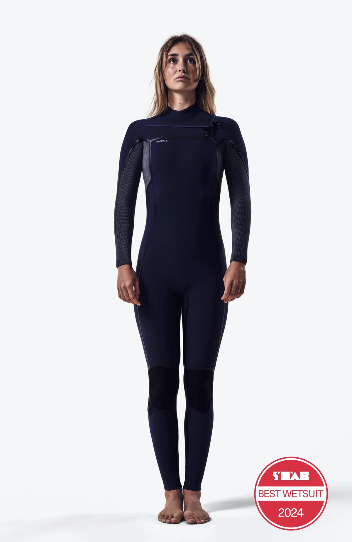 O'Neill Womens Hyperfreak 3/2+ Chest Zip Wetsuit - Shade/Navy