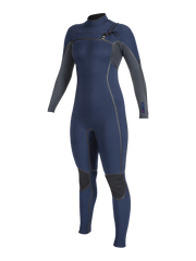 O'Neill Womens Hyperfreak 3/2+ Chest Zip Wetsuit - Shade/Navy