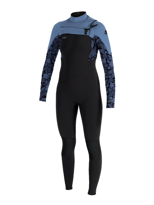 O'Neill Womens Epic 5/4 Chest Zip Winter Wetsuit - Stormy Palm/Faded Denim