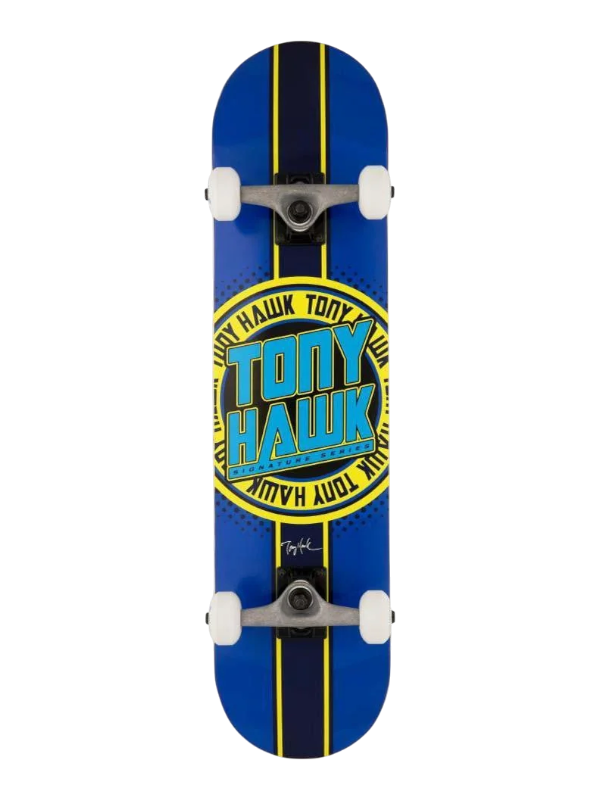 Tony Hawk SS 180+ Badge Logo Complete Skateboard - Blue/Yellow
