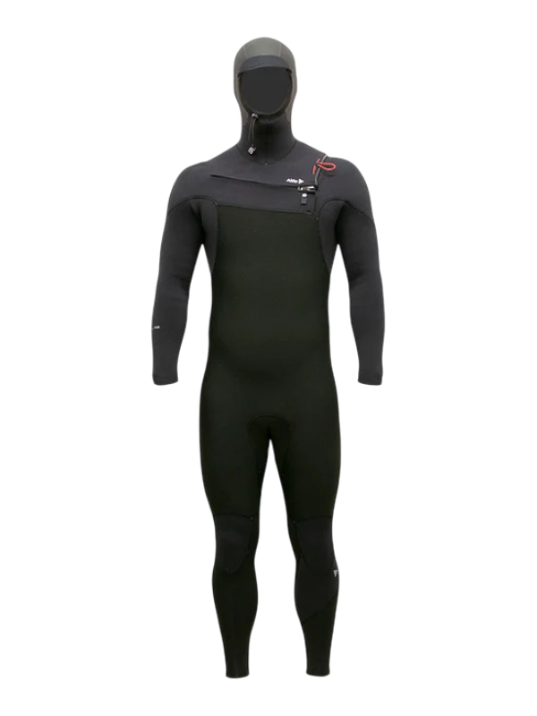 Alder Mens EVO Fire MX Hooded 6/4 Chest Zip Wetsuit - Black