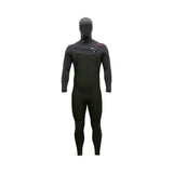 Alder Mens EVO Fire MX Hooded 6/4 Chest Zip Wetsuit - Black