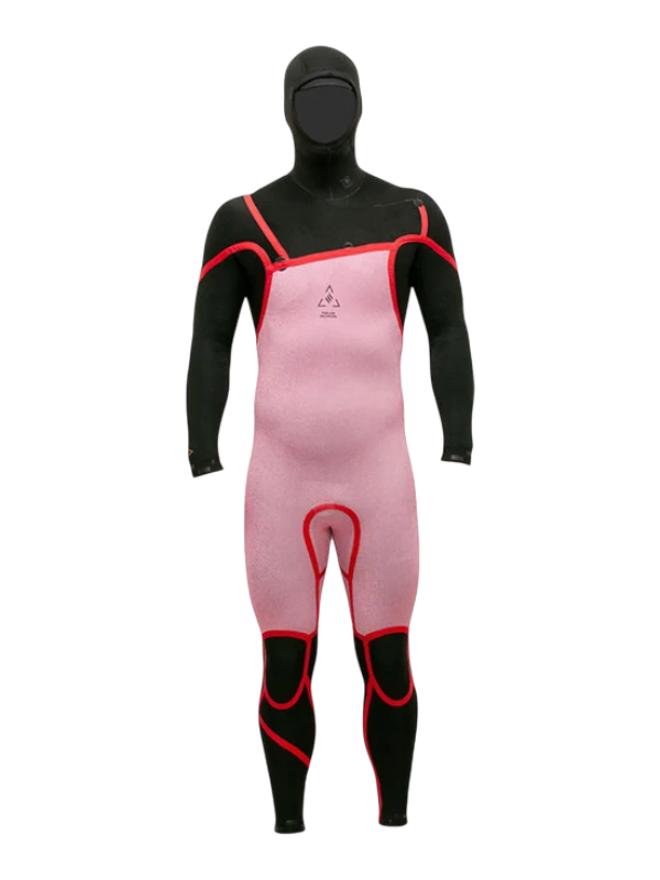 Alder Mens EVO Fire MX Hooded 6/4 Chest Zip Wetsuit - Black