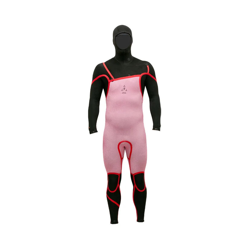 Alder Mens EVO Fire MX Hooded 6/4 Chest Zip Wetsuit - Black