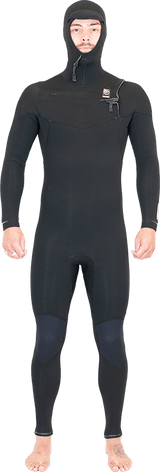 Alder Mens EVO Fire 6/4 Hooded Wetsuit - Black-Mens Wetsuits-troggs.com