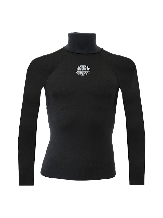Alder Mens Spirit PolyPro Long Sleeve Rash Vest - Black