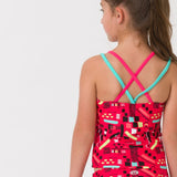 Animal Girls Mazie Tankini - Paradise Pink-Kids Clothing-troggs.com