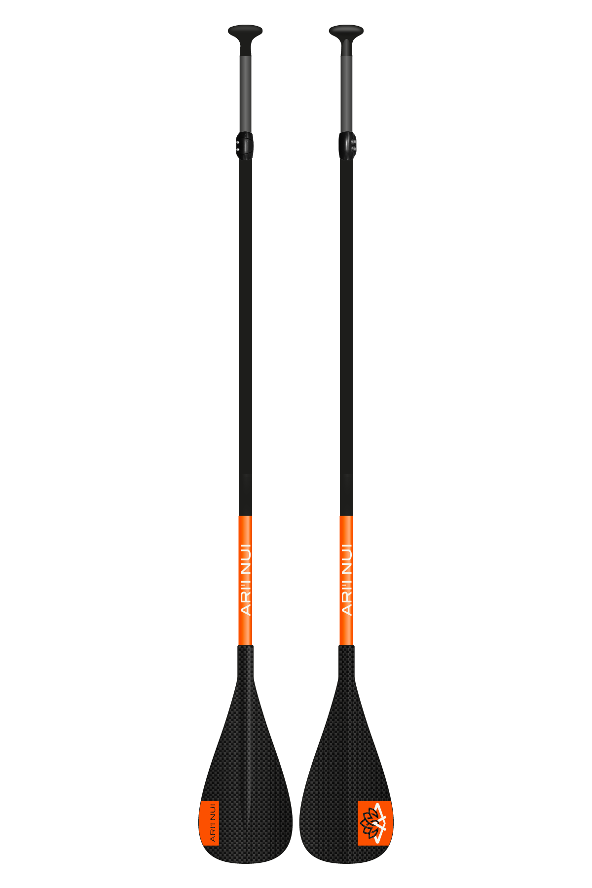 Ari'i Nui Fiber/Carbon Adjustable Paddle - Black/Orange-Paddle Boarding-troggs.com
