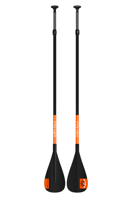Ari'i Nui Fiber/Carbon Adjustable Paddle - Black/Orange-Paddle Boarding-troggs.com